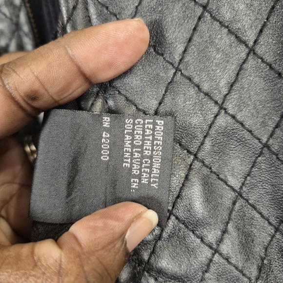 Jaclyn Smith Black Quilted Leather Mixed Media Cardigan Jacket L Classic Outwear - Picture 9 of 9